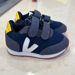 Veja Kids Navy Blue & Yellow Sneakers